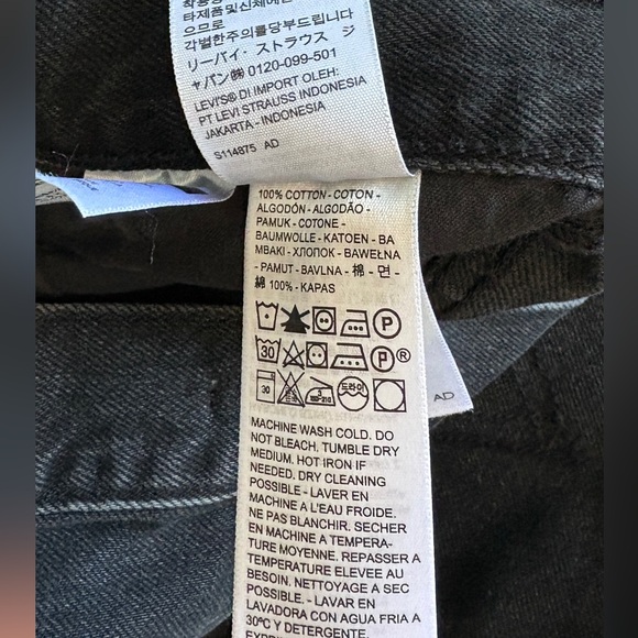 Levi's Ribcage Wide Leg Jeans Black Size 29 High-Rise 90s-inspired Casual - Picture 9 of 12